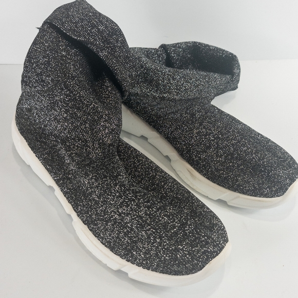 Bella Marie Shoes - Bella Marie Sock Sneaker Black Metal -8